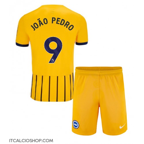 Brighton Joao Pedro #9 Seconda Maglia Bambino 2024-25 Manica Corta (+ Pantaloni corti)